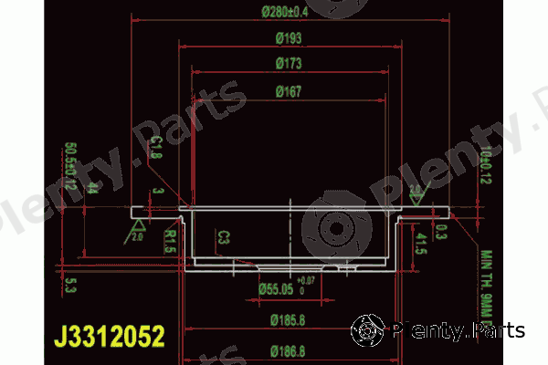 NIPPARTS part J3312052 Brake Disc