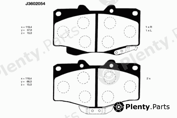  NIPPARTS part J3602054 Brake Pad Set, disc brake