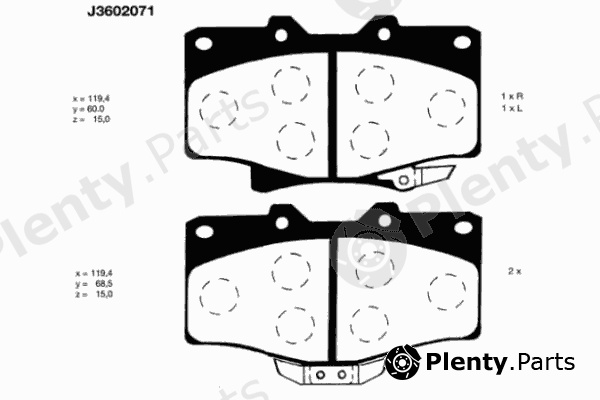  NIPPARTS part J3602071 Brake Pad Set, disc brake