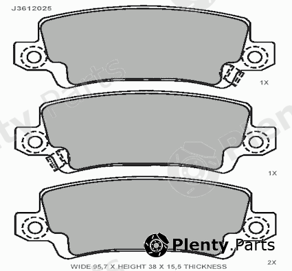  NIPPARTS part J3612025 Brake Pad Set, disc brake