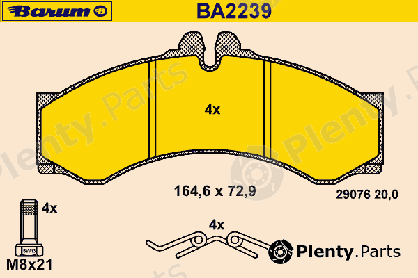  BARUM part BA2239 Brake Pad Set, disc brake