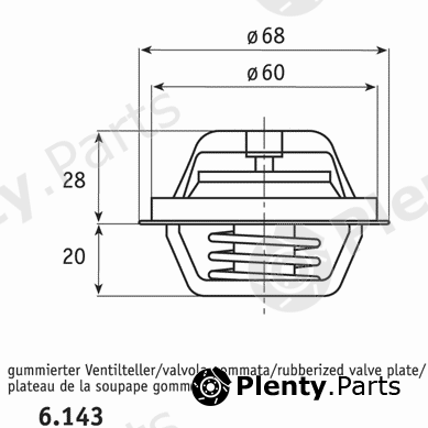  BEHR THERMOT-TRONIK part 6.143.87 (614387) Thermostat, coolant