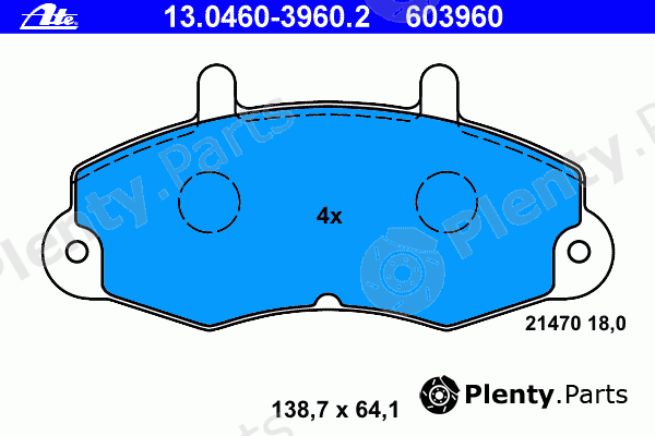  ATE part 13.0460-3960.2 (13046039602) Brake Pad Set, disc brake