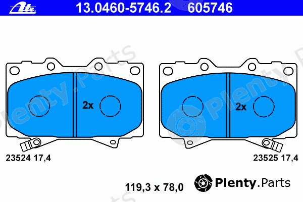  ATE part 13.0460-5746.2 (13046057462) Brake Pad Set, disc brake