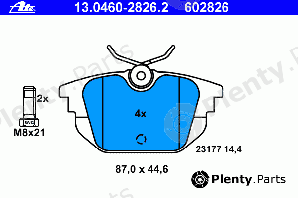  ATE part 13.0460-2826.2 (13046028262) Brake Pad Set, disc brake