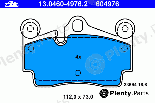  ATE part 13.0460-4976.2 (13046049762) Brake Pad Set, disc brake