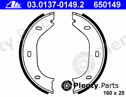  ATE part 03.0137-0149.2 (03013701492) Brake Shoe Set, parking brake