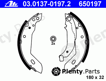  ATE part 03.0137-0197.2 (03013701972) Brake Shoe Set