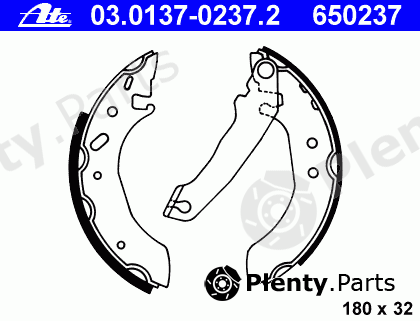  ATE part 03.0137-0237.2 (03013702372) Brake Shoe Set