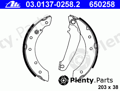 ATE part 03.0137-0258.2 (03013702582) Brake Shoe Set