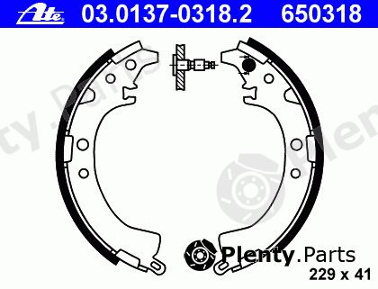  ATE part 03.0137-0318.2 (03013703182) Brake Shoe Set