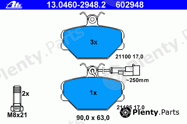  ATE part 13.0460-2948.2 (13046029482) Brake Pad Set, disc brake
