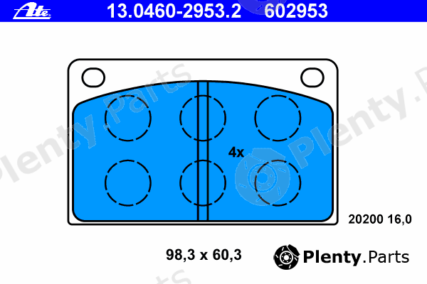  ATE part 13.0460-2953.2 (13046029532) Brake Pad Set, disc brake