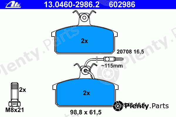  ATE part 13.0460-2986.2 (13046029862) Brake Pad Set, disc brake