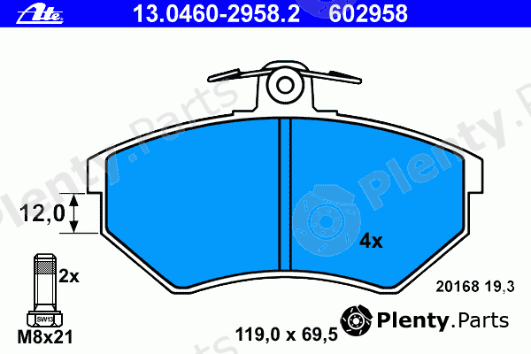  ATE part 13.0460-2958.2 (13046029582) Brake Pad Set, disc brake