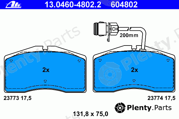  ATE part 13.0460-4802.2 (13046048022) Brake Pad Set, disc brake