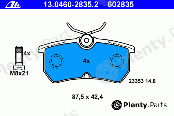  ATE part 13.0460-2835.2 (13046028352) Brake Pad Set, disc brake