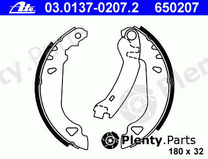  ATE part 03.0137-0207.2 (03013702072) Brake Shoe Set