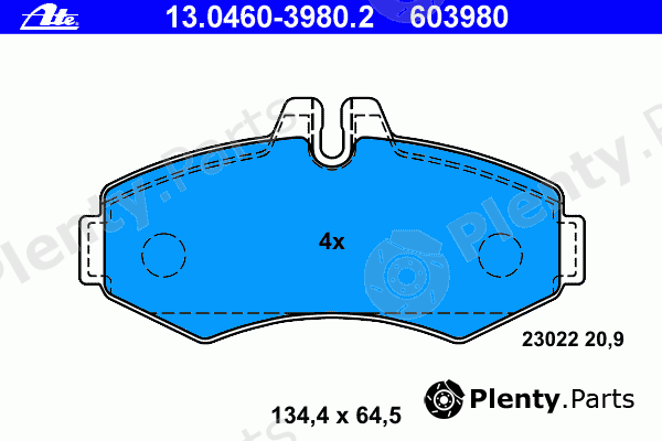  ATE part 13.0460-3980.2 (13046039802) Brake Pad Set, disc brake
