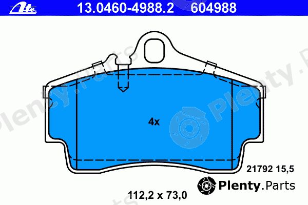  ATE part 13.0460-4988.2 (13046049882) Brake Pad Set, disc brake
