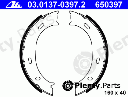  ATE part 03.0137-0397.2 (03013703972) Brake Shoe Set, parking brake