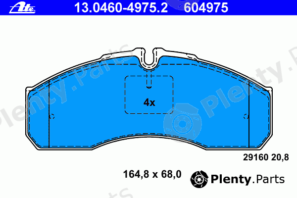  ATE part 13.0460-4975.2 (13046049752) Brake Pad Set, disc brake