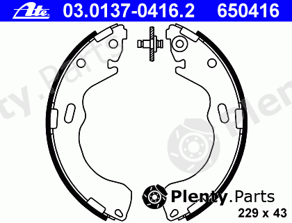  ATE part 03.0137-0416.2 (03013704162) Brake Shoe Set