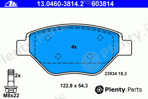  ATE part 13.0460-3814.2 (13046038142) Brake Pad Set, disc brake