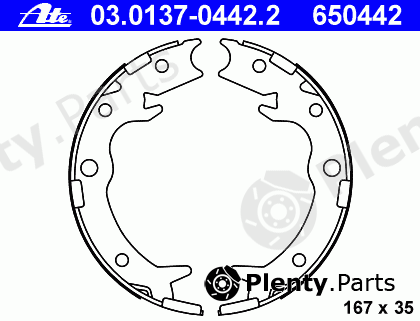  ATE part 03.0137-0442.2 (03013704422) Brake Shoe Set, parking brake