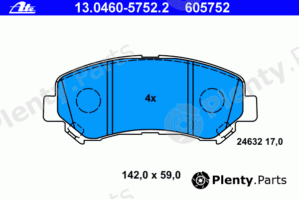  ATE part 13.0460-5752.2 (13046057522) Brake Pad Set, disc brake