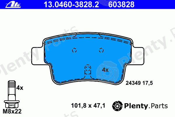  ATE part 13.0460-3828.2 (13046038282) Brake Pad Set, disc brake