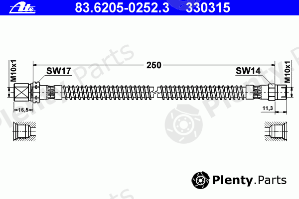  ATE part 83.6205-0252.3 (83620502523) Brake Hose