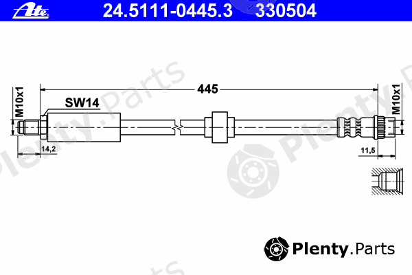  ATE part 24.5111-0445.3 (24511104453) Brake Hose