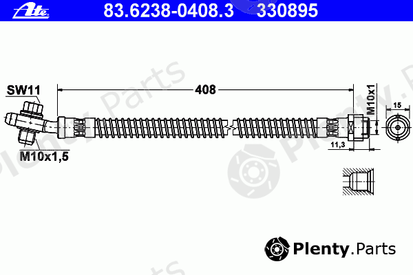  ATE part 83.6238-0408.3 (83623804083) Brake Hose