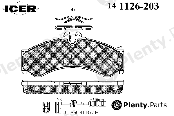  ICER part 141126-203 (141126203) Brake Pad Set, disc brake