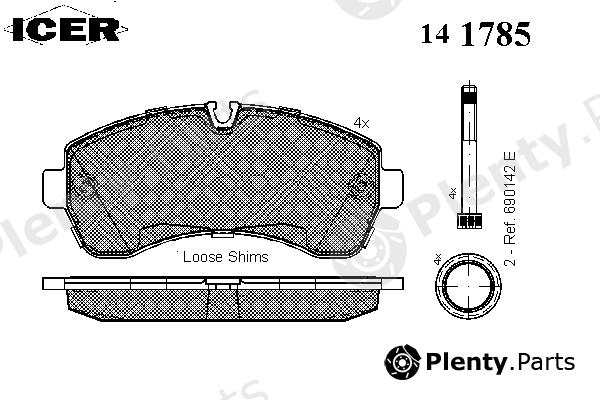  ICER part 141785 Brake Pad Set, disc brake