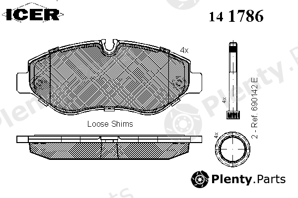  ICER part 141786 Brake Pad Set, disc brake