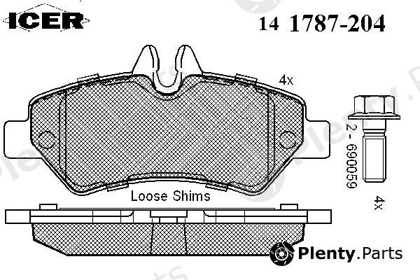  ICER part 141787-204 (141787204) Brake Pad Set, disc brake