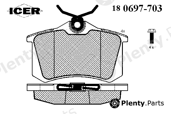  ICER part 180697-703 (180697703) Brake Pad Set, disc brake