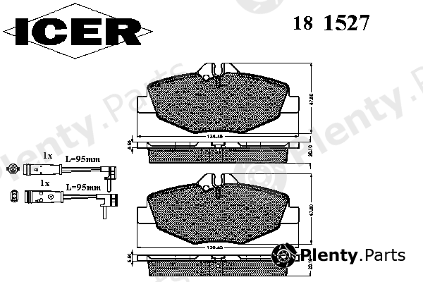  ICER part 181527 Brake Pad Set, disc brake