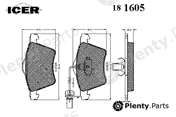  ICER part 181605 Brake Pad Set, disc brake