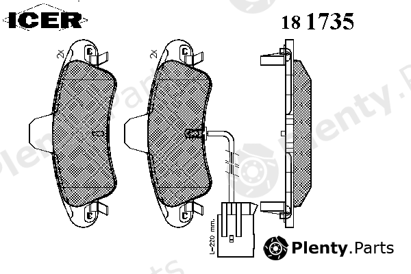  ICER part 181735 Brake Pad Set, disc brake