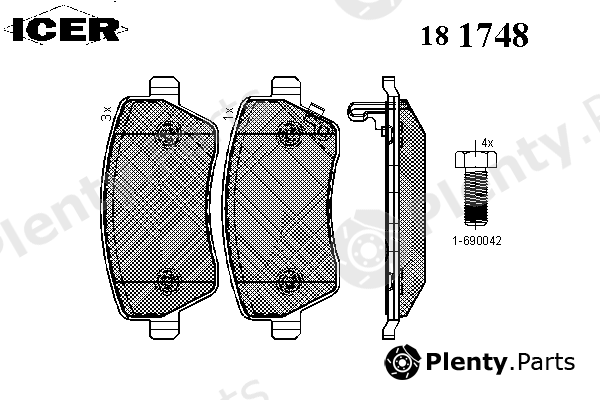  ICER part 181748 Brake Pad Set, disc brake