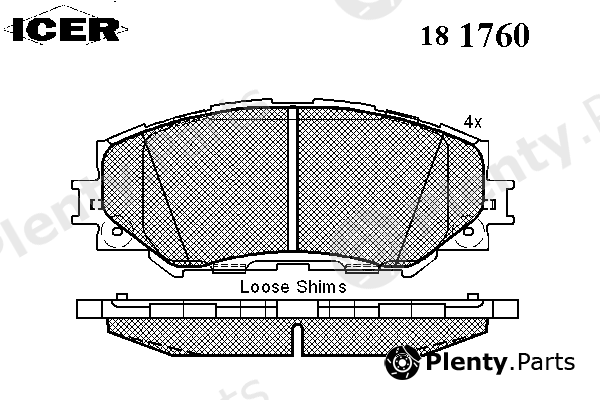  ICER part 181760 Brake Pad Set, disc brake
