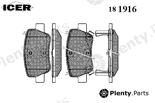  ICER part 181916 Brake Pad Set, disc brake
