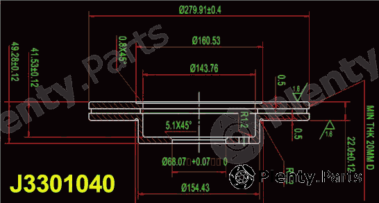  NIPPARTS part J3301040 Brake Disc
