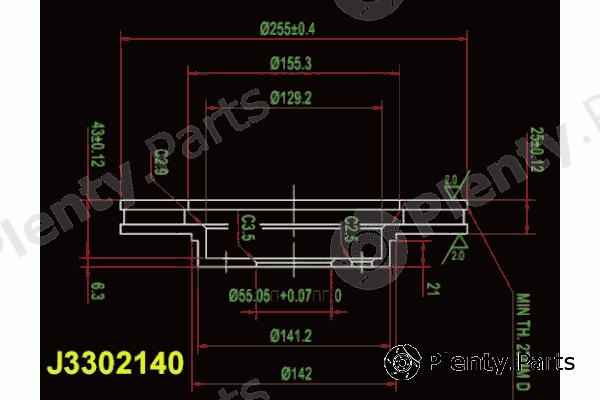  NIPPARTS part J3302140 Brake Disc