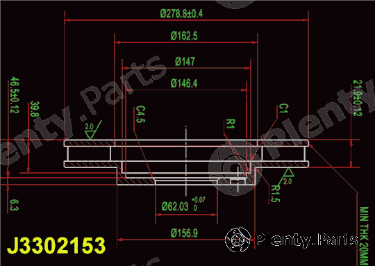  NIPPARTS part J3302153 Brake Disc