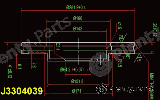  NIPPARTS part J3304039 Brake Disc