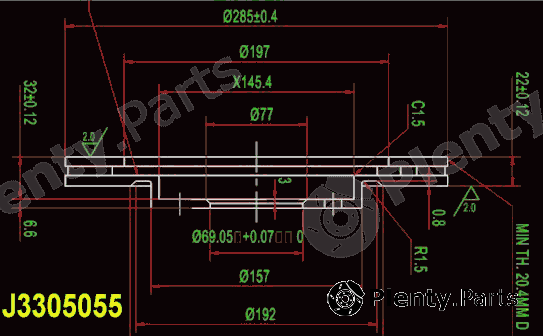  NIPPARTS part J3305055 Brake Disc